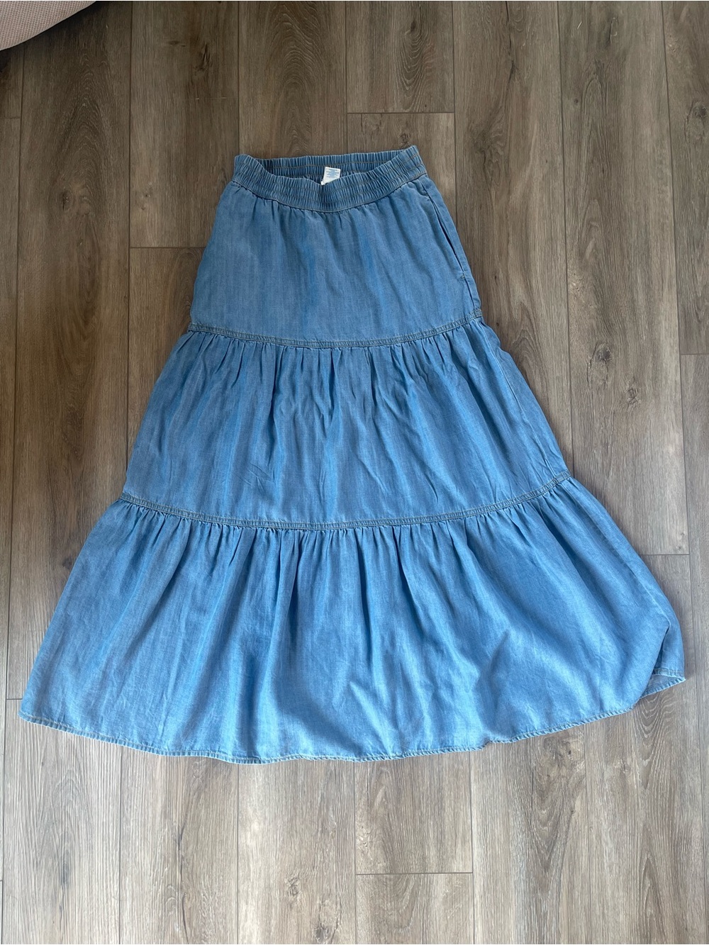 Sigrid Olsen Denim Boho Scandi Girl Maxi Jean Skirt  XS